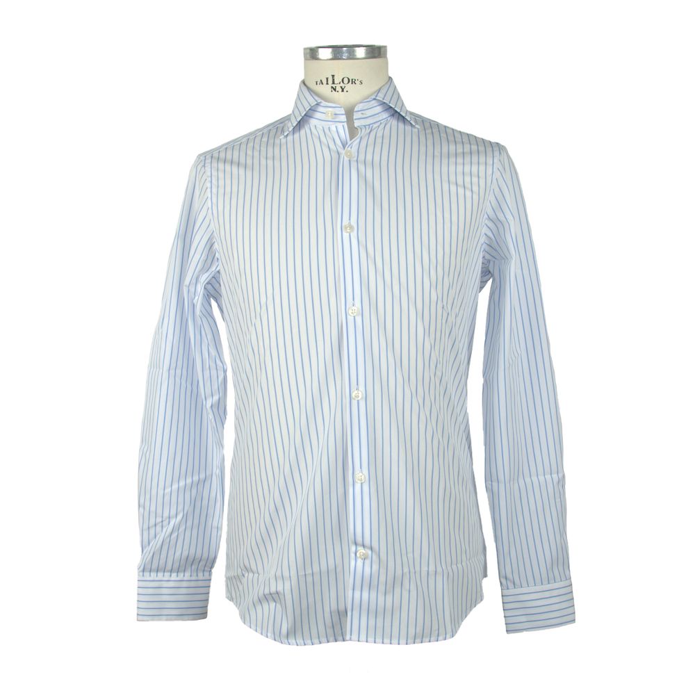 Elegant Light Blue Italian Cotton Shirt - GlamHub Luxury and Icon Brand Clothing