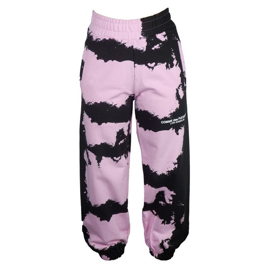 Chic Pink Print Cotton Track Pants - GlamHub Luxury and Icon Brand Clothing