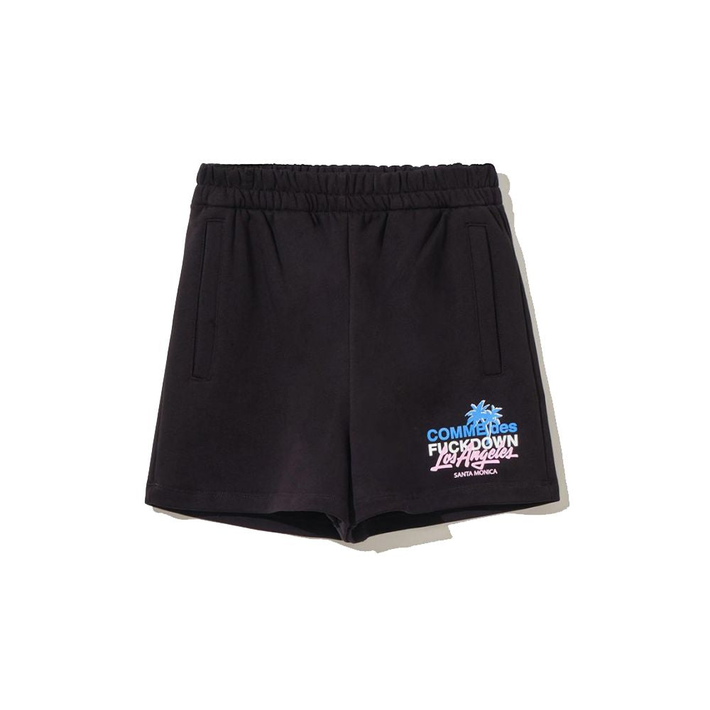 Chic Black Cotton Shorts with Side Pockets - GlamHub Luxury and Icon Brand Clothing