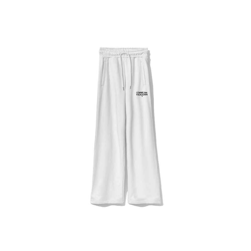 Chic White Logo Sweatpants - GlamHub Luxury and Icon Brand Clothing