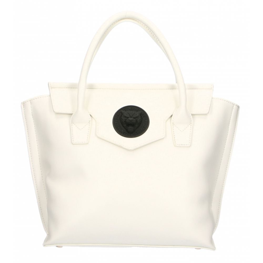 Plein Sport Elegant White Handbag With Magnetic Closure