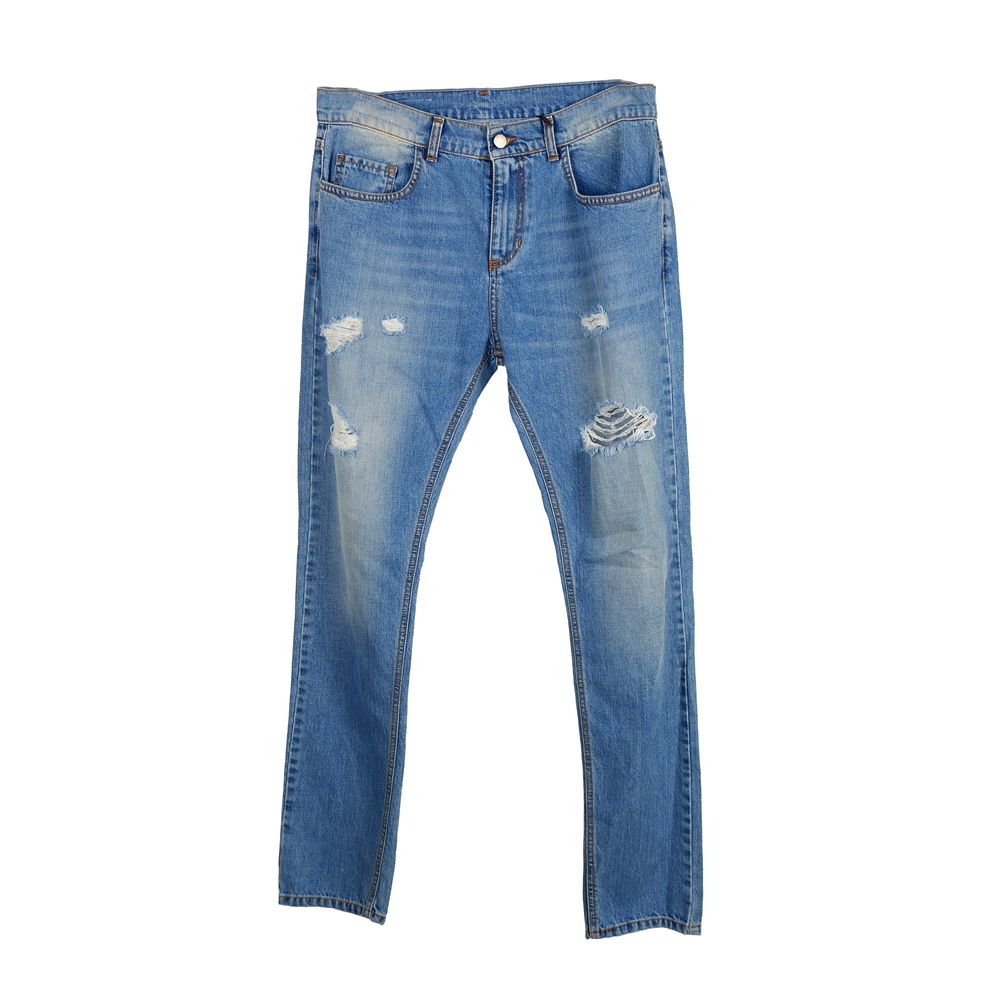 Blue Cotton Men Jeans - GlamHub Luxury and Icon Brand Clothing