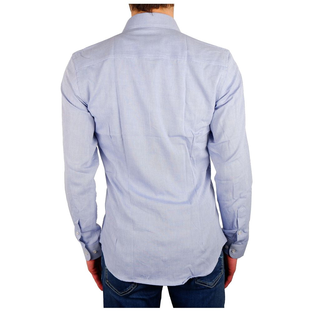 Elegant Milano Light Blue Oxford Shirt - GlamHub Luxury and Icon Brand Clothing