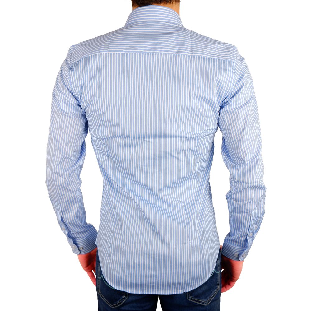 Elegant Milano Light Blue Cotton Shirt - GlamHub Luxury and Icon Brand Clothing