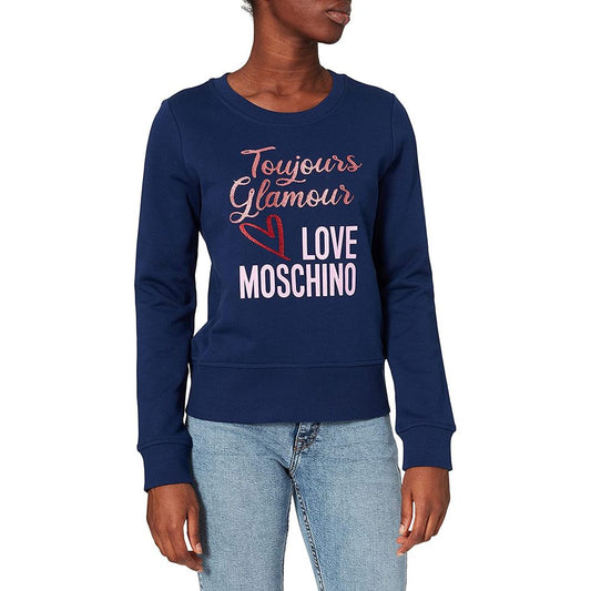 Blue Cotton Women Sweater - GlamHub Luxury and Icon Brand Clothing