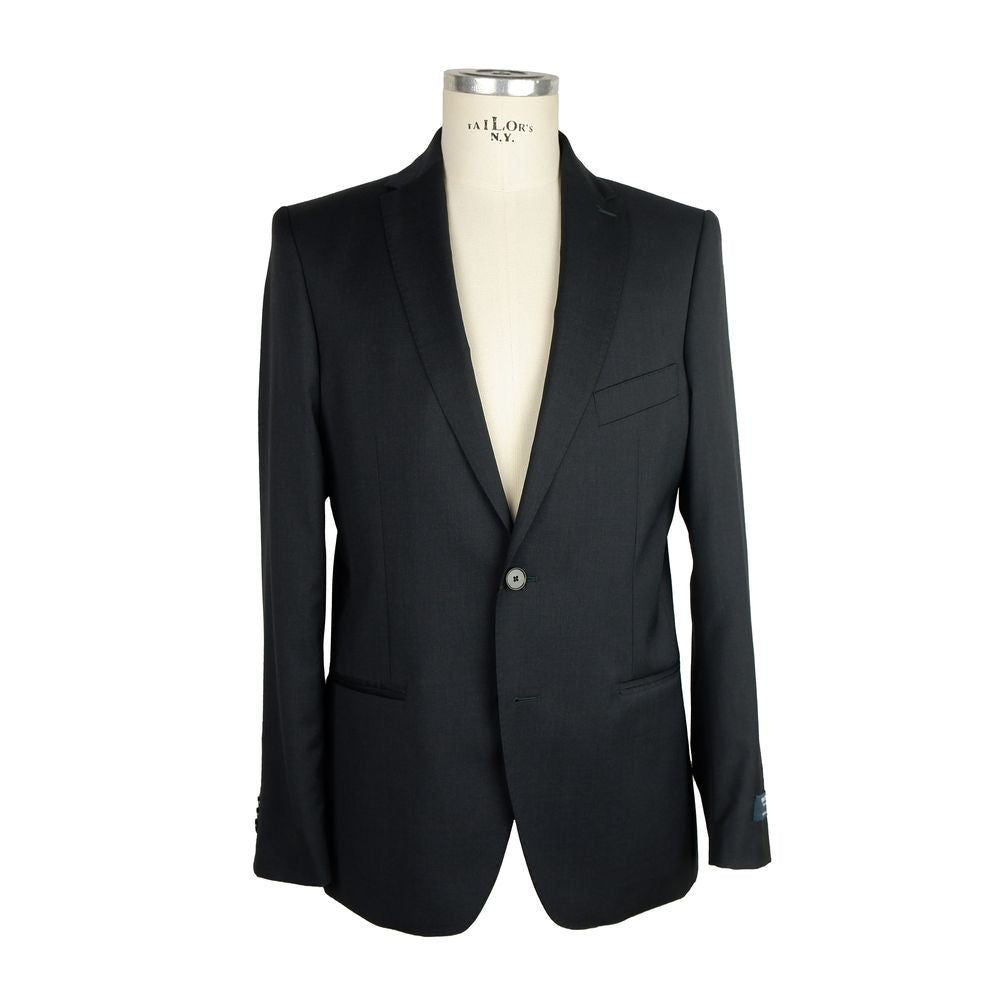 Black Wool Men Suit - GlamHub Luxury and Icon Brand Clothing