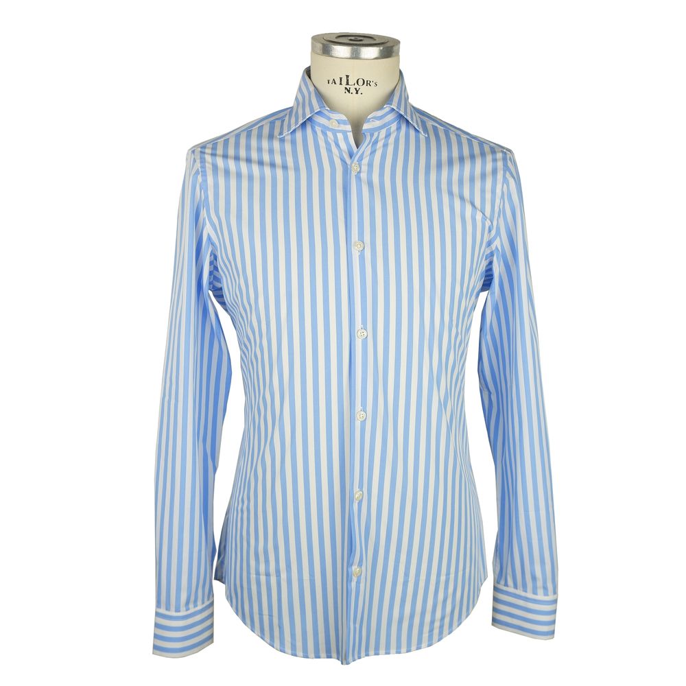 Elegant Striped Milano Cotton Shirt - GlamHub Luxury and Icon Brand Clothing