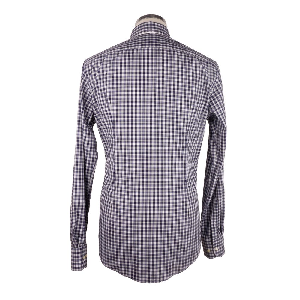 Elegant Milano Square-Patterned Cotton Shirt - GlamHub Luxury and Icon Brand Clothing