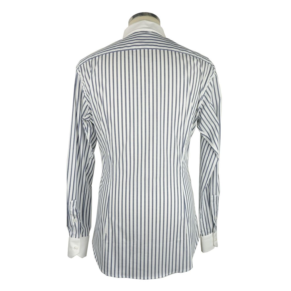 Elegant Striped Milano Cotton Shirt - GlamHub Luxury and Icon Brand Clothing