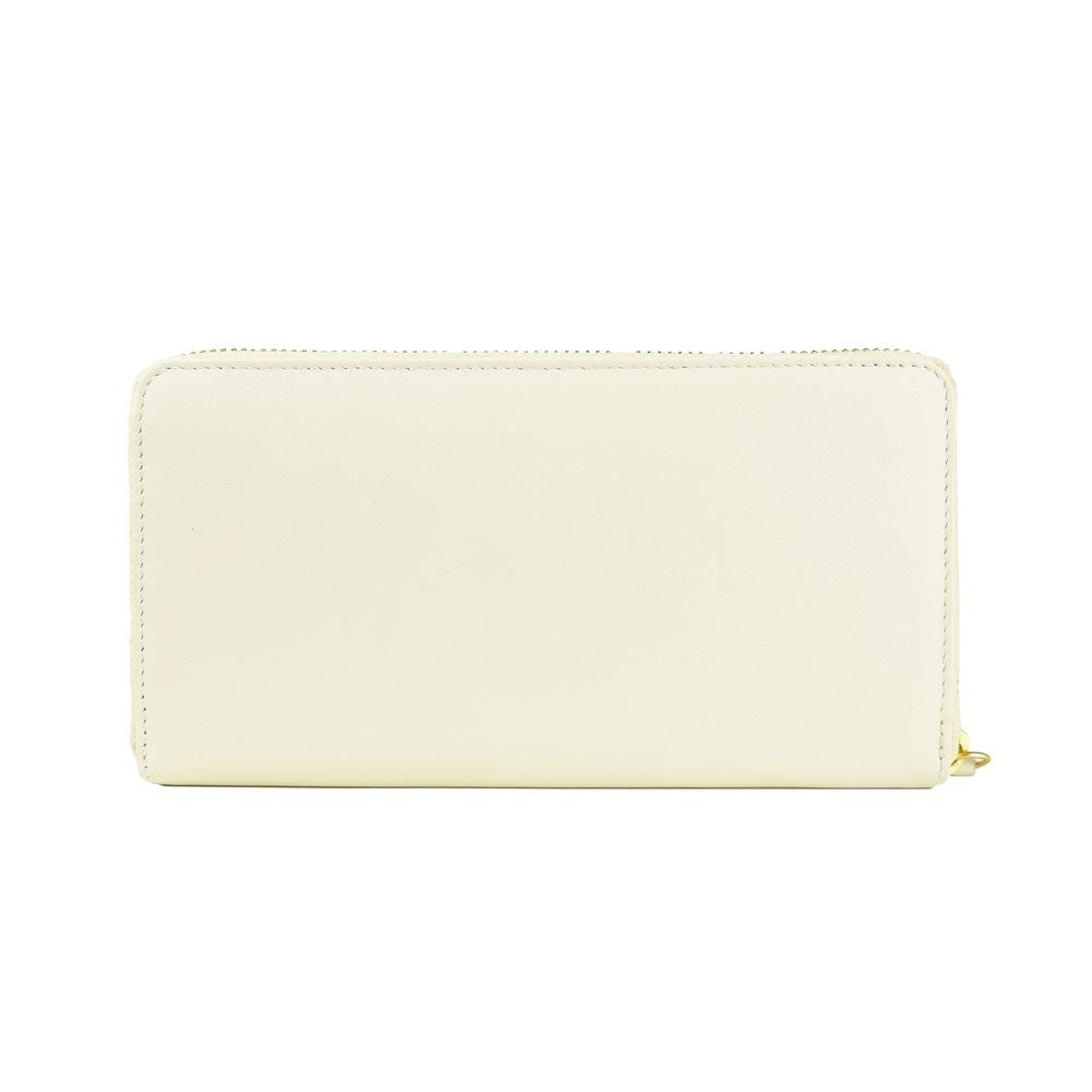 Elegant White Calfskin Leather Wallet - GlamHub Luxury and Icon Brand Clothing