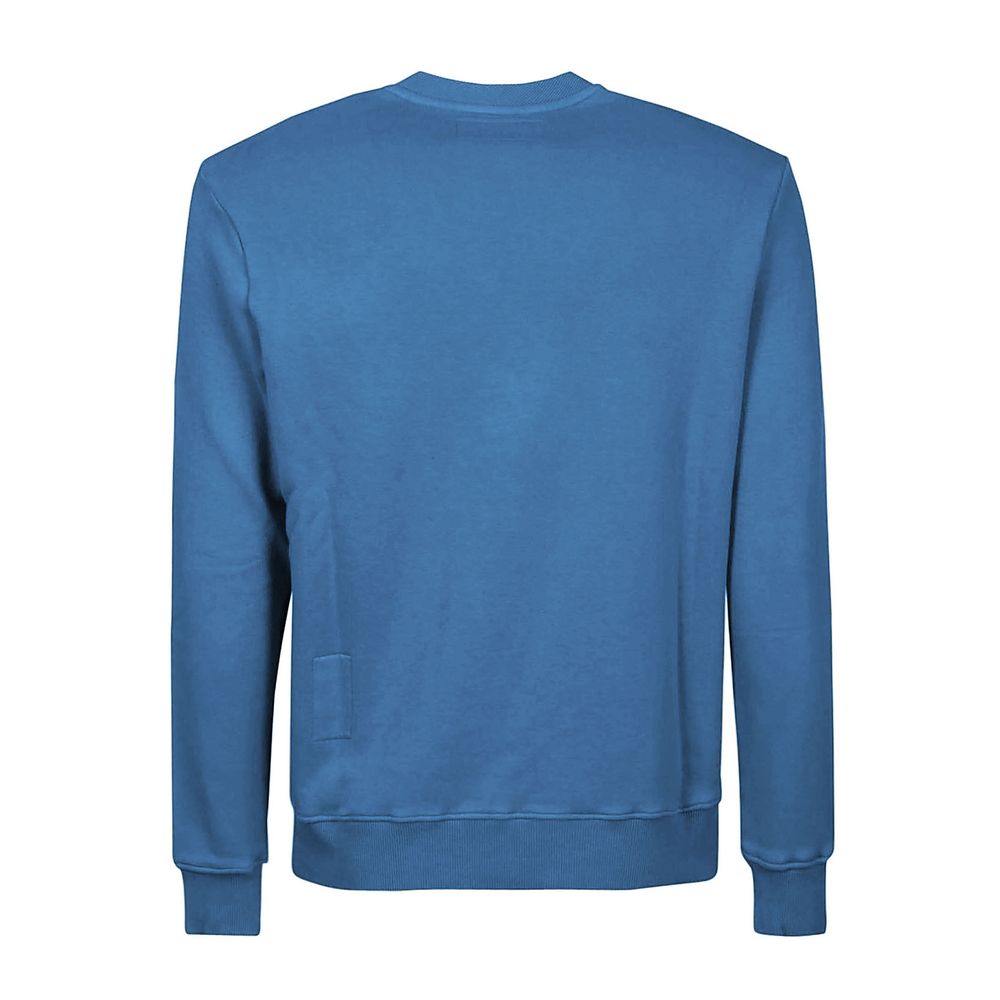 Light Blue Cotton Men Sweater - GlamHub Luxury and Icon Brand Clothing