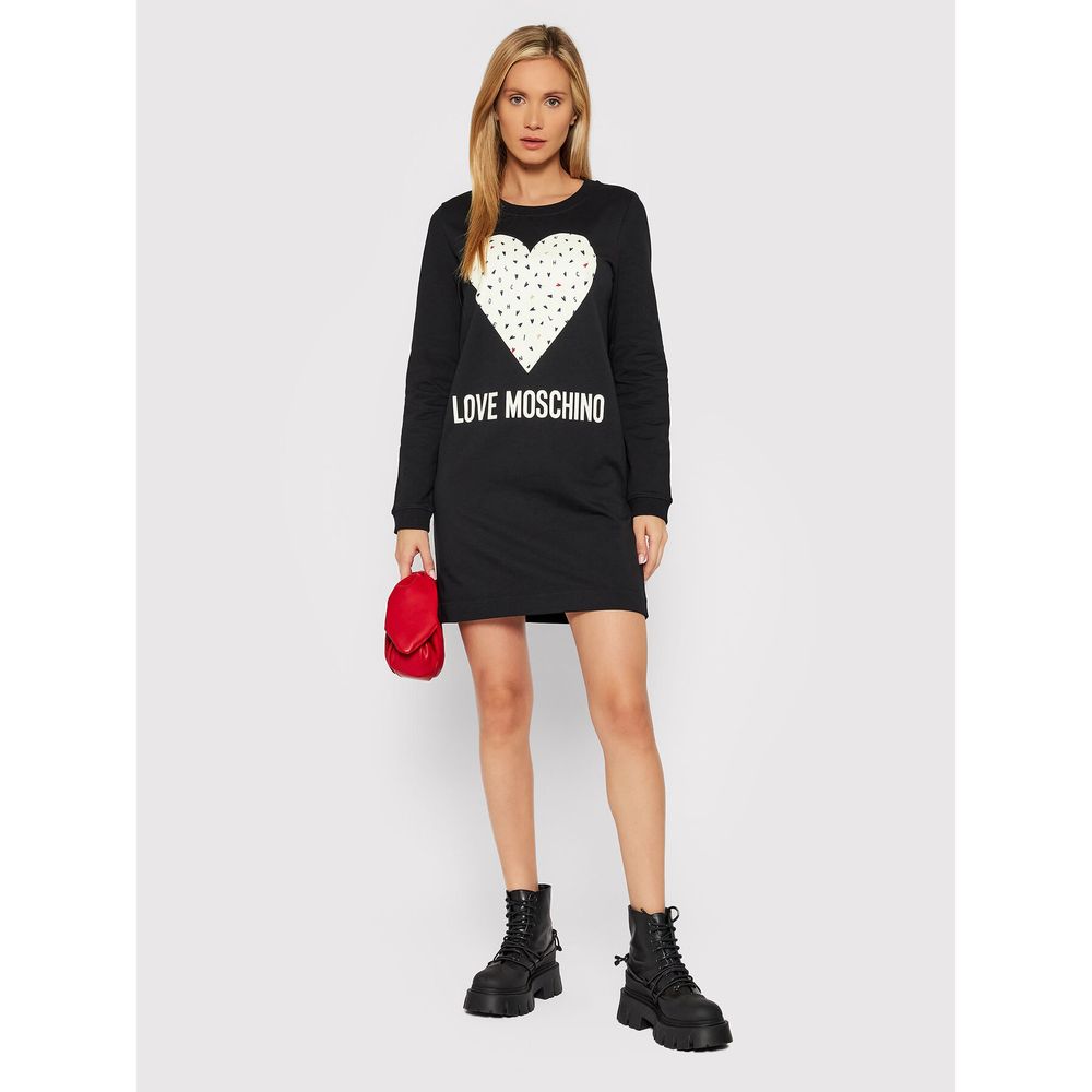 Chic Blue Cotton Love Moschino Dress - GlamHub Luxury and Icon Brand Clothing