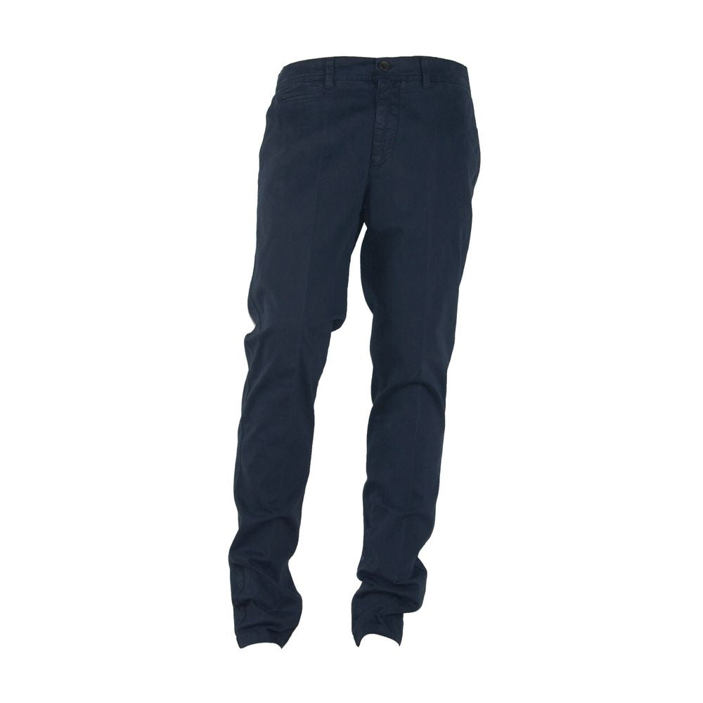 Elegant Blue Winter Trousers - GlamHub Luxury and Icon Brand Clothing