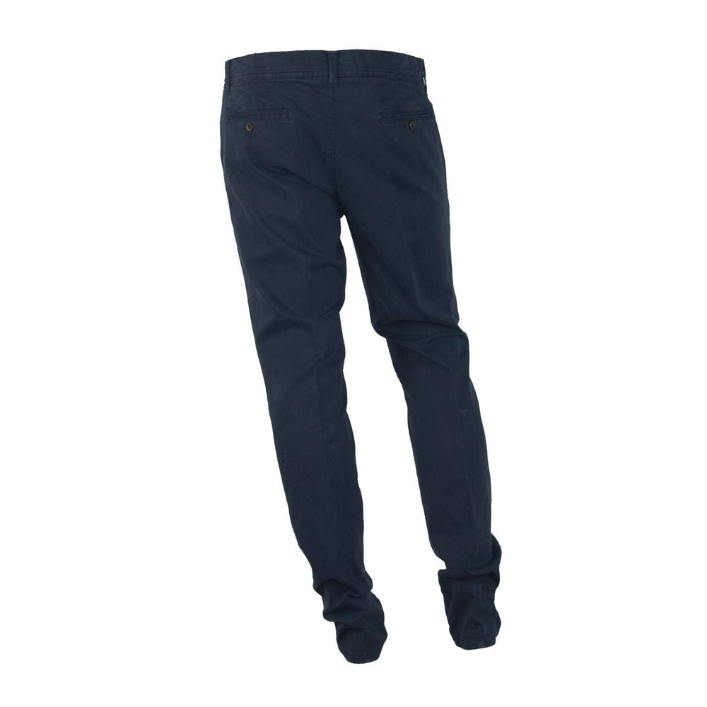 Elegant Blue Winter Trousers - GlamHub Luxury and Icon Brand Clothing