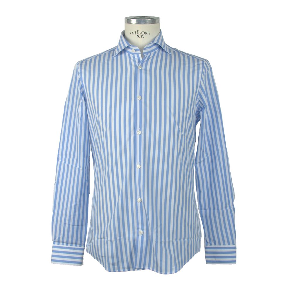 Elegant Light Blue Long Sleeve Shirt - GlamHub Luxury and Icon Brand Clothing