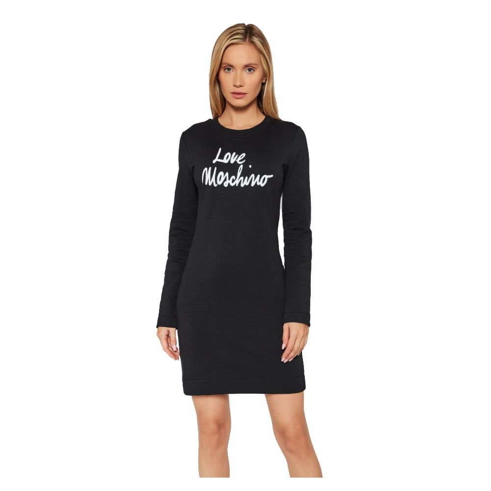 Chic Embossed Logo Cotton Blend Dress - GlamHub Luxury and Icon Brand Clothing