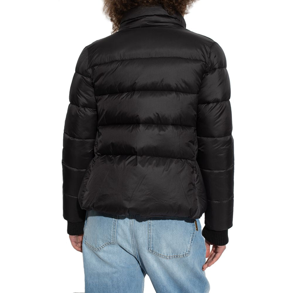 Chic Nylon Down Jacket with Bold Logo - GlamHub Luxury and Icon Brand Clothing