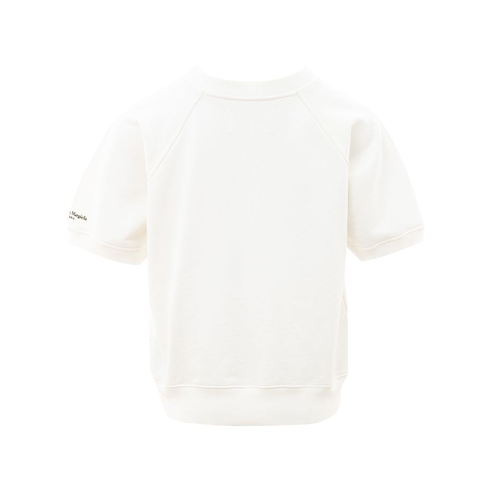 Chic White Cotton Top for Style Enthusiasts - GlamHub Luxury and Icon Brand Clothing