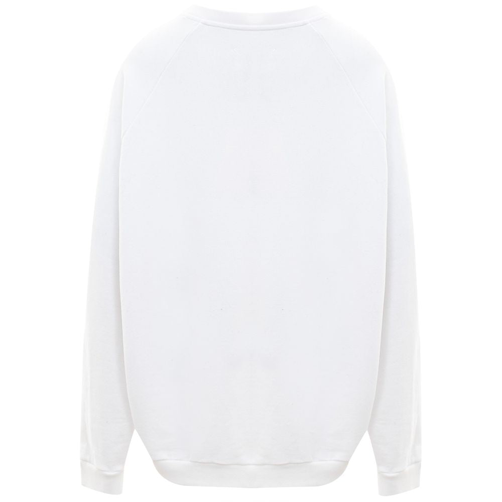 Elegant Cotton Knit Sweater in Pristine White - GlamHub Luxury and Icon Brand Clothing