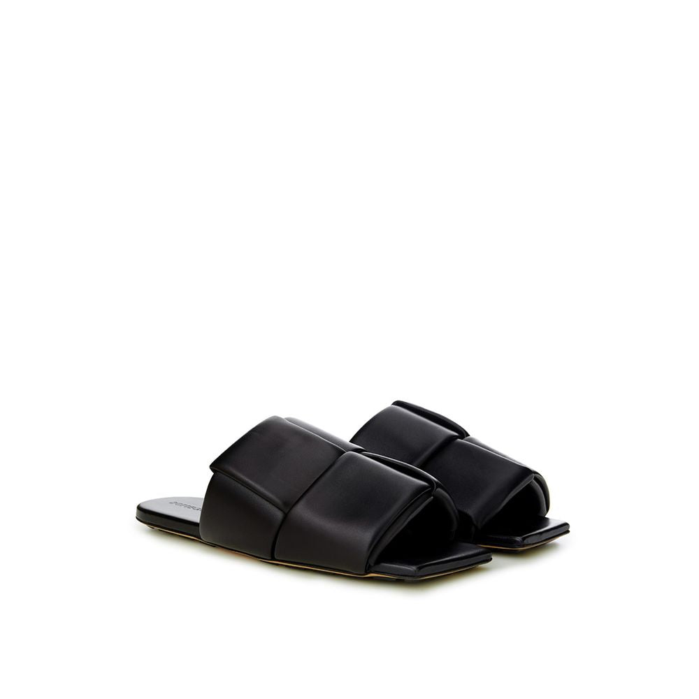 Elegant Black Leather Sandals - GLAMHUB BOUTIQUE 