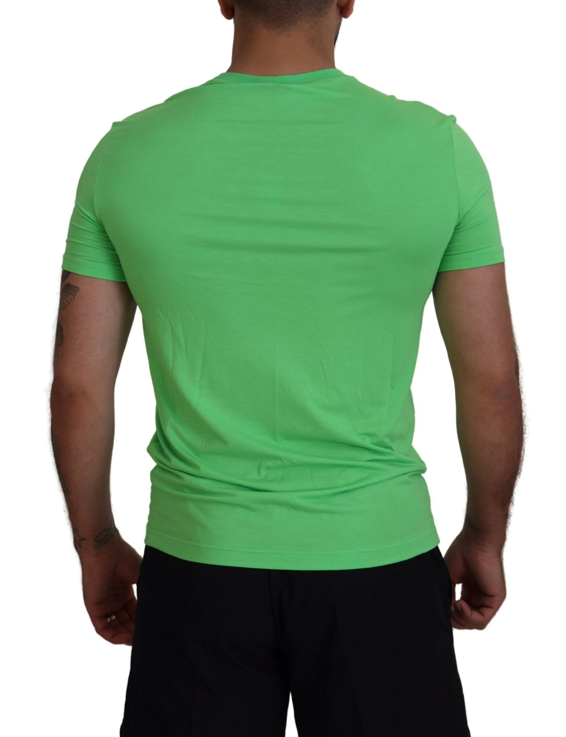 Green Modal Short Sleeves Crewneck T-shirt - GLAMHUB BOUTIQUE 