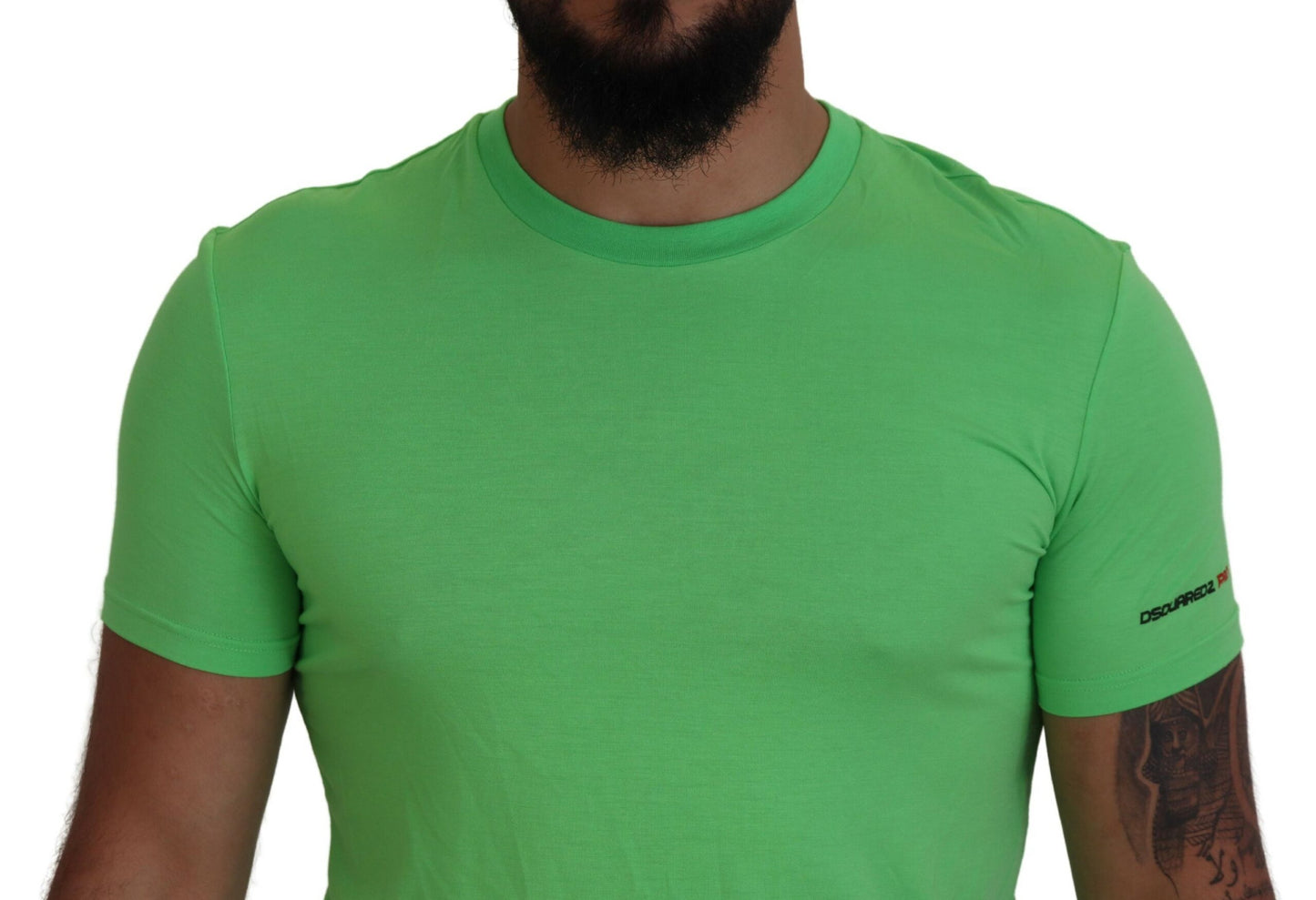 Green Modal Short Sleeves Crewneck T-shirt - GLAMHUB BOUTIQUE 