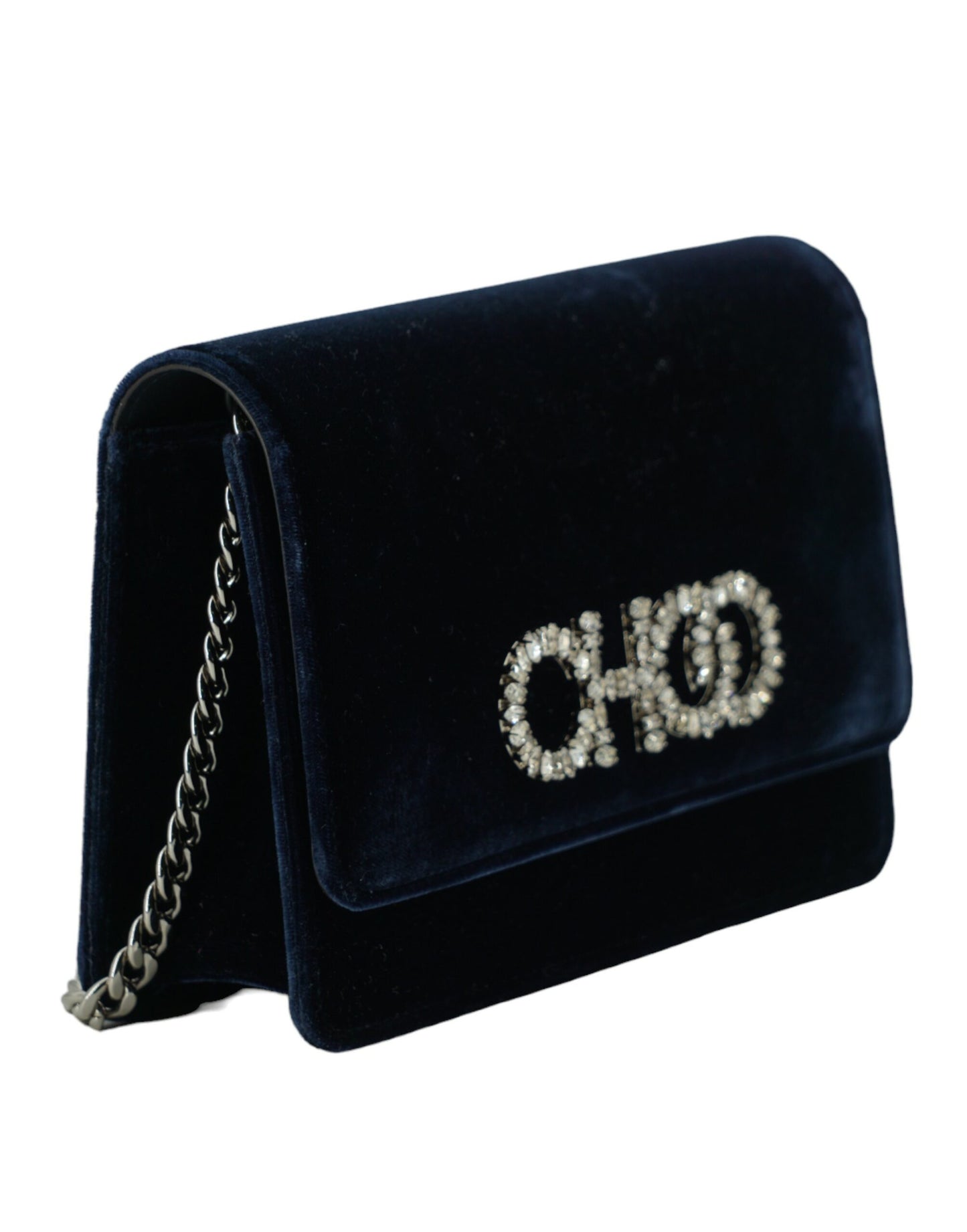 Navy Blue Leather And Satin Shoulder Bag - GLAMHUB BOUTIQUE 