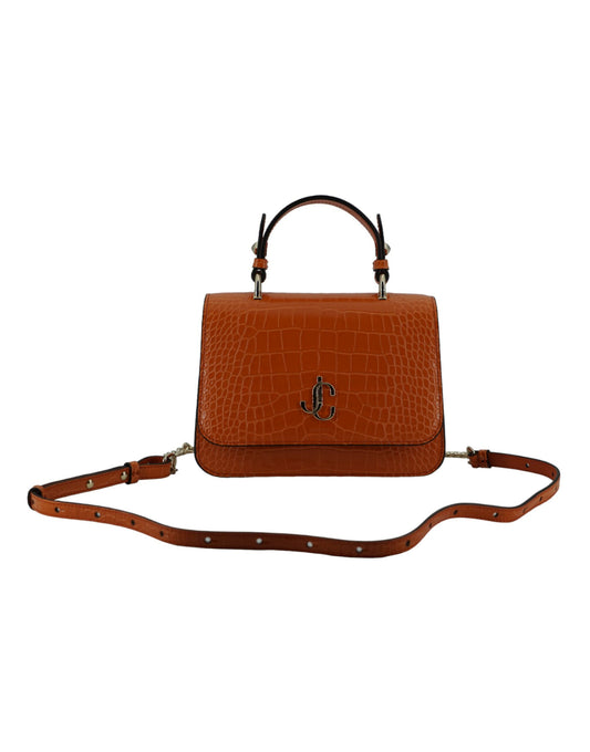 Orange Leather Top Handle and Shoulder Bag - GLAMHUB BOUTIQUE 