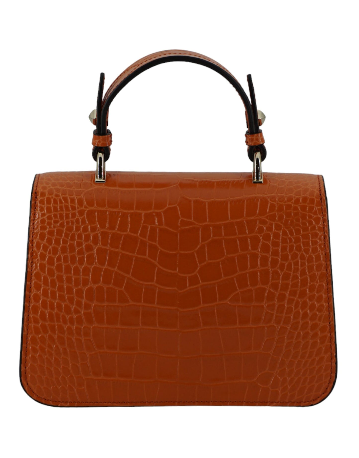 Orange Leather Top Handle and Shoulder Bag - GLAMHUB BOUTIQUE 