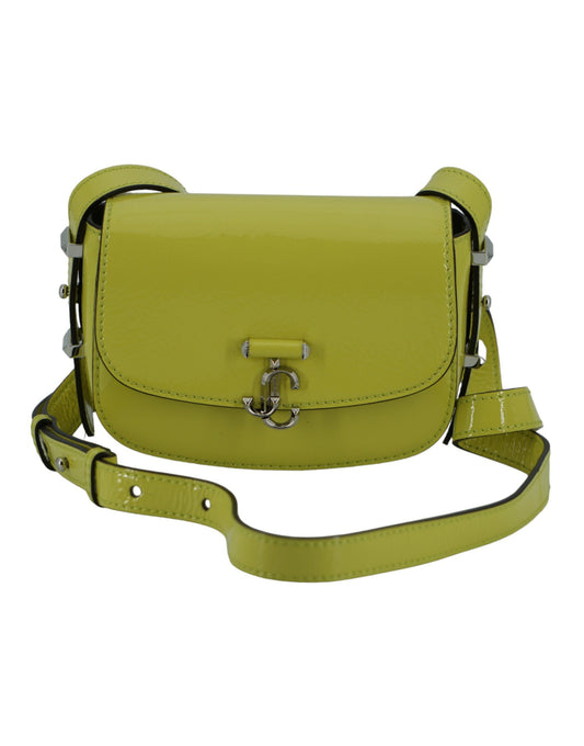 Lime Yellow Leather Small Shoulder Bag - GLAMHUB BOUTIQUE 