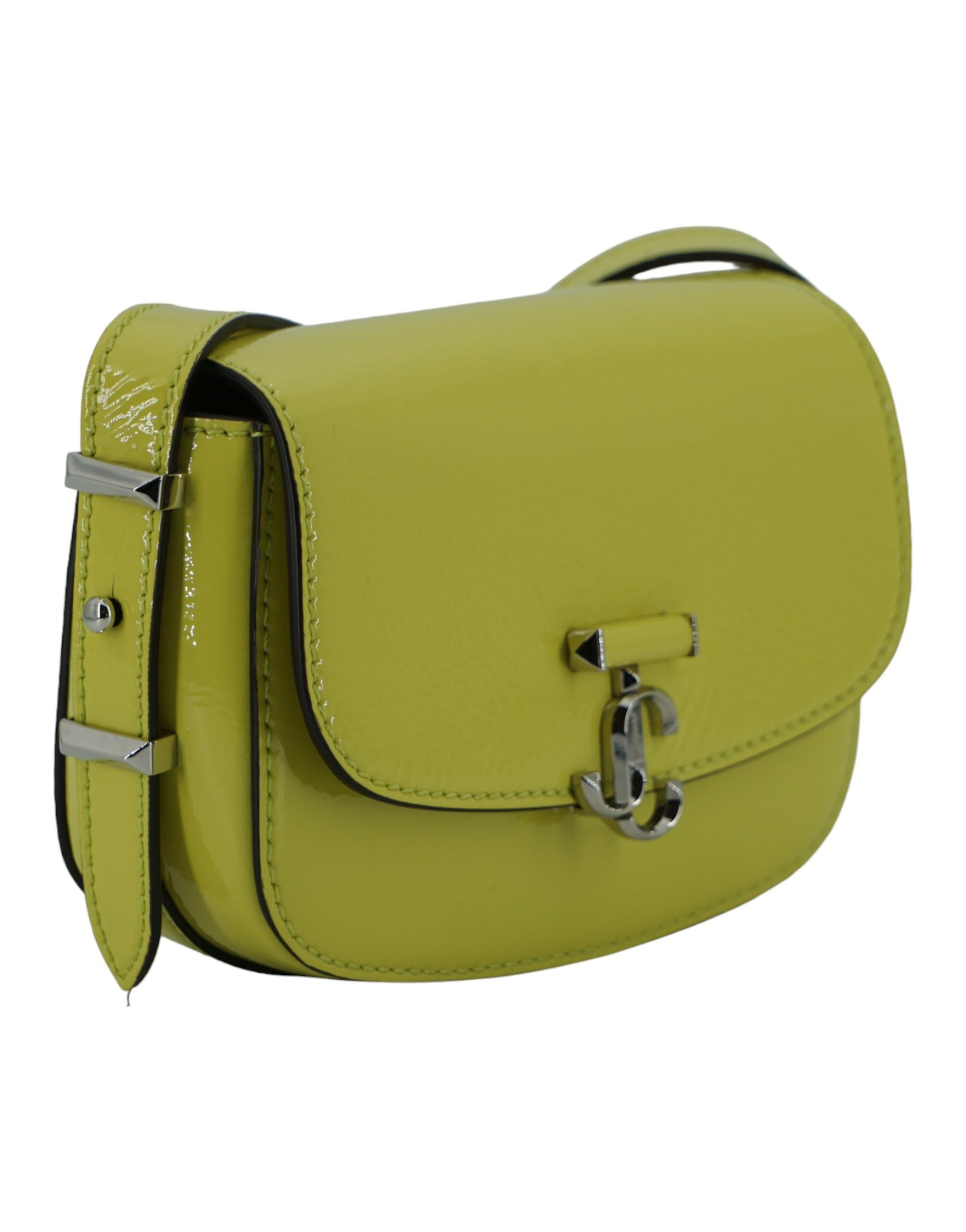 Lime Yellow Leather Small Shoulder Bag - GLAMHUB BOUTIQUE 