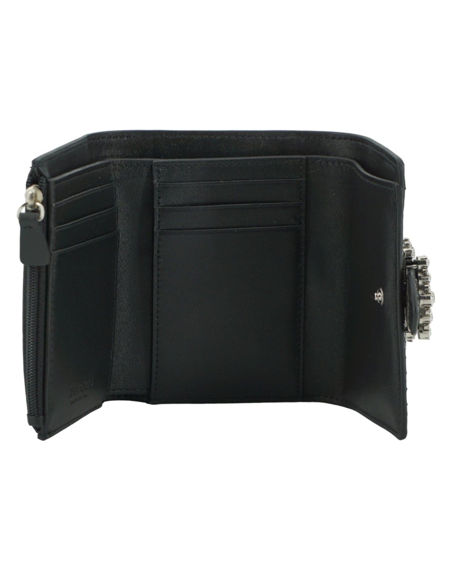 Black Leather Cheri Wallet - GLAMHUB BOUTIQUE 