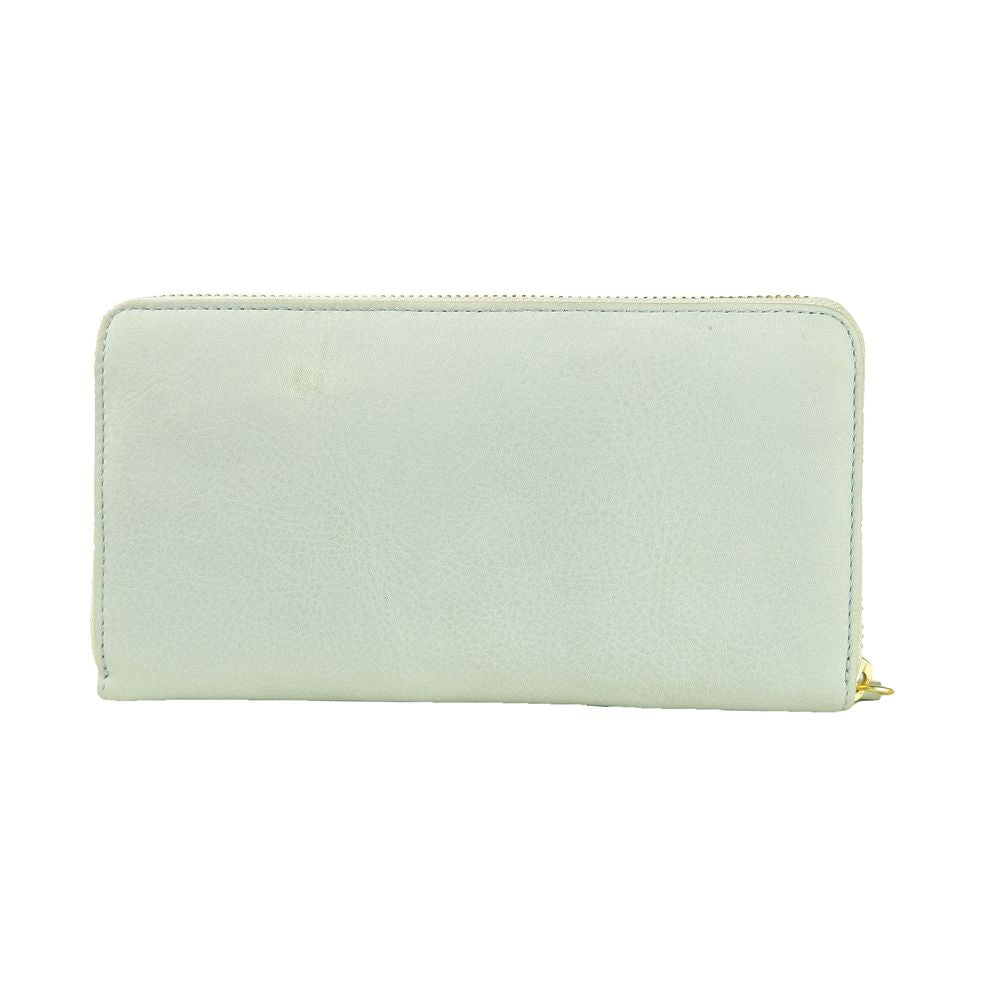 Gray Calfskin Women Wallet - GlamHub Luxury and Icon Brand Clothing