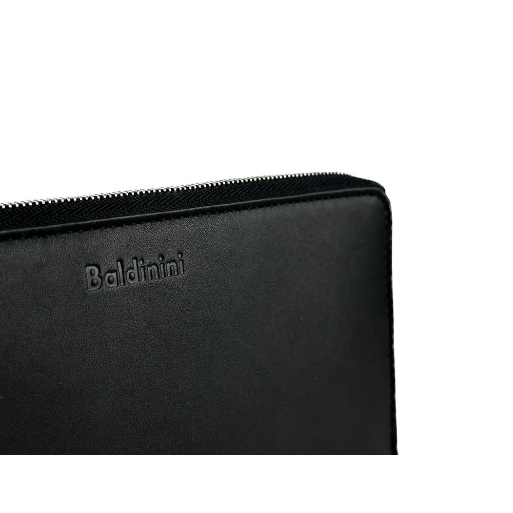 Elegant Black Leather Travel Organizer - GlamHub Luxury and Icon Brand Clothing