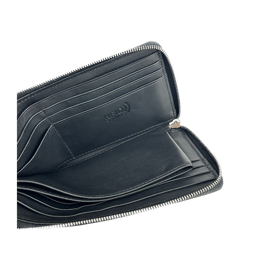 Elegant Black Leather Travel Organizer - GlamHub Luxury and Icon Brand Clothing