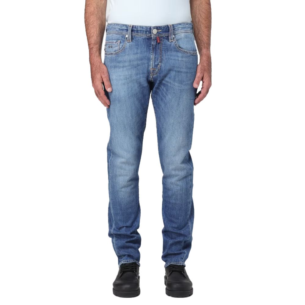 Blue Cotton Men's Jean - GlamHub Luxury and Icon Brand Clothing