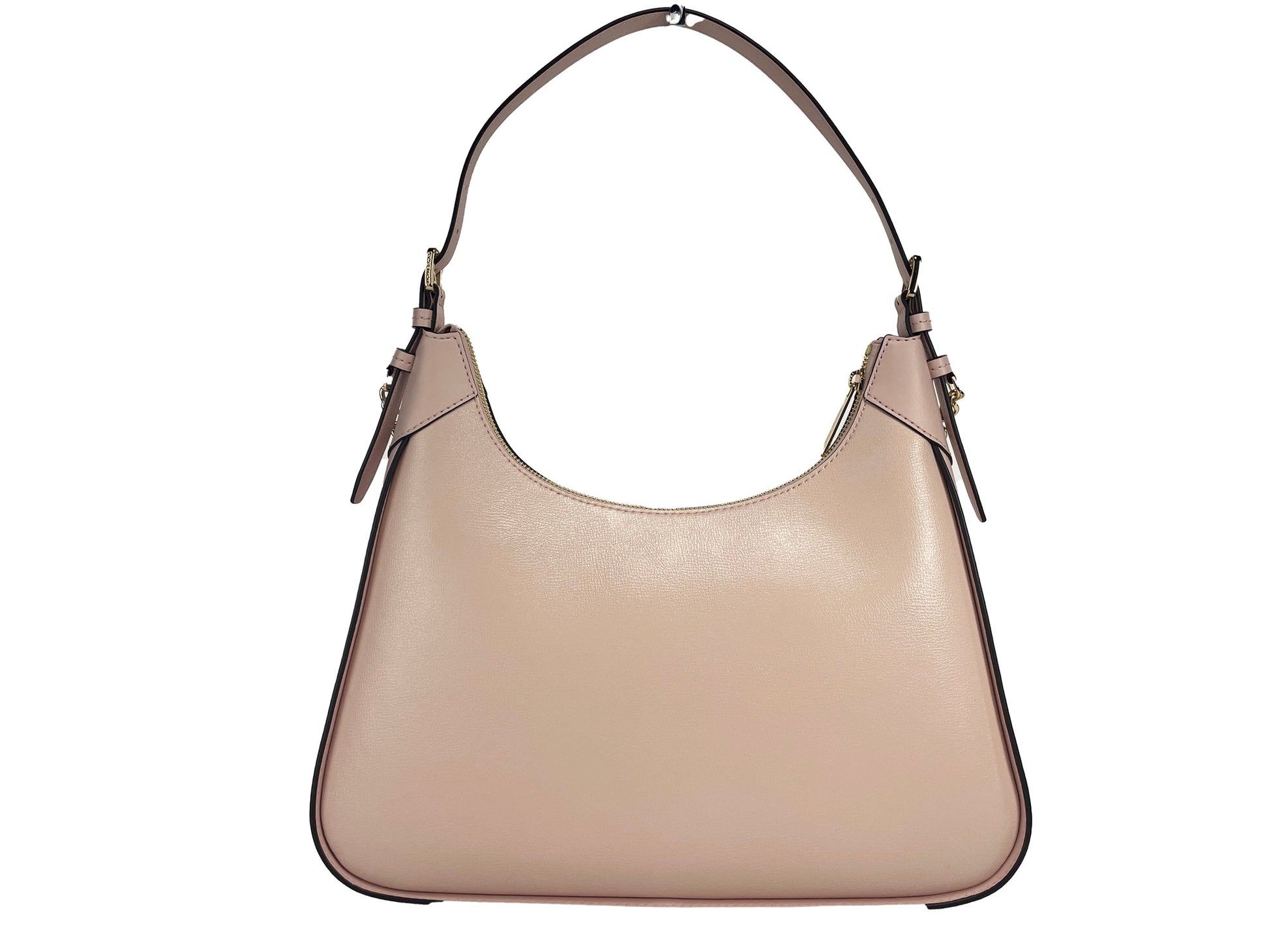 Wilma Large Smooth Leather Chain Shoulder Bag Purse Powder Blush - GLAMHUB BOUTIQUE 