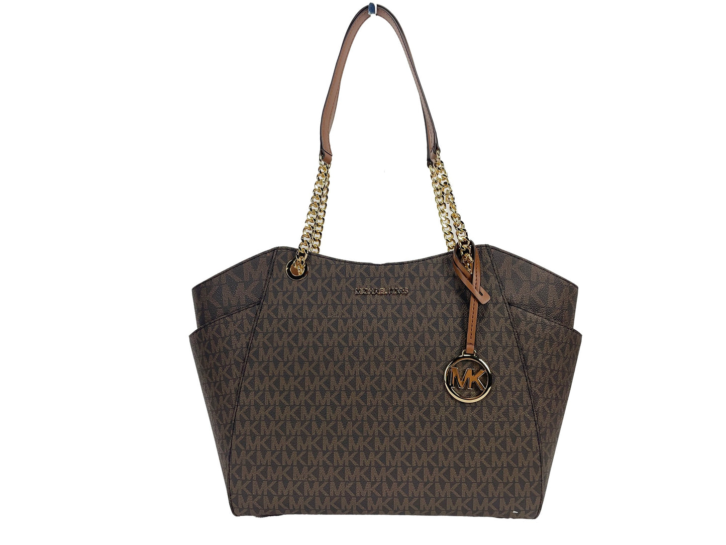 Jet Set Large Chain Brown Shoulder Tote Bag - GLAMHUB BOUTIQUE 