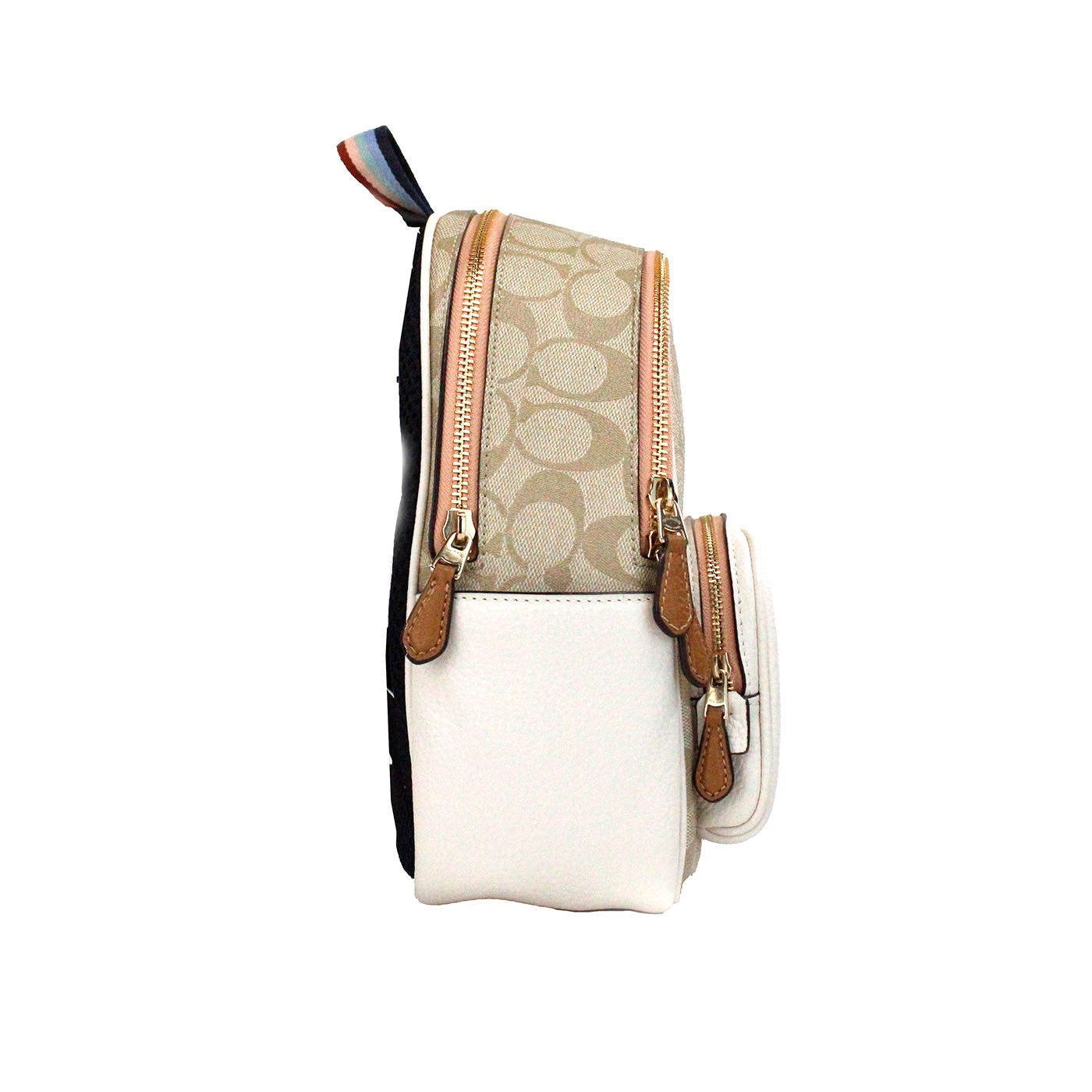 Mini Court Signature Pear Motif Shoulder Backpack Bookbag Bag Chalk Taffy - GlamHub Luxury and Icon Brand Clothing