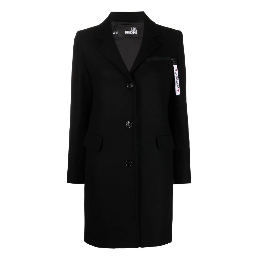 Black Wool Jackets & Coat - GlamHub Luxury and Icon Brand Clothing