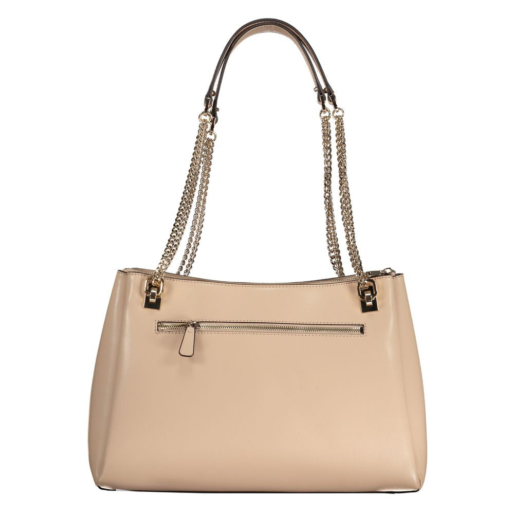 Beige Polyethylene Handbag - GLAMHUB BOUTIQUE 