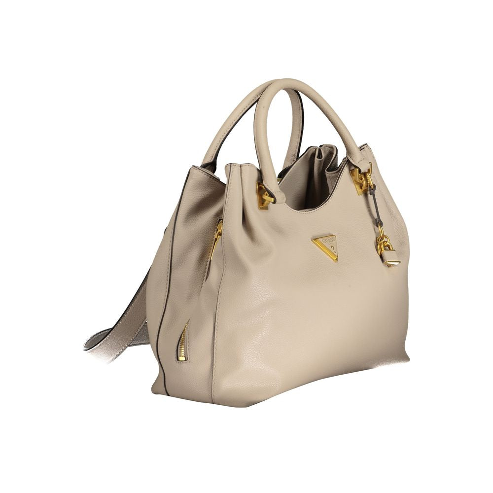 Beige Polyethylene Handbag - GLAMHUB BOUTIQUE 