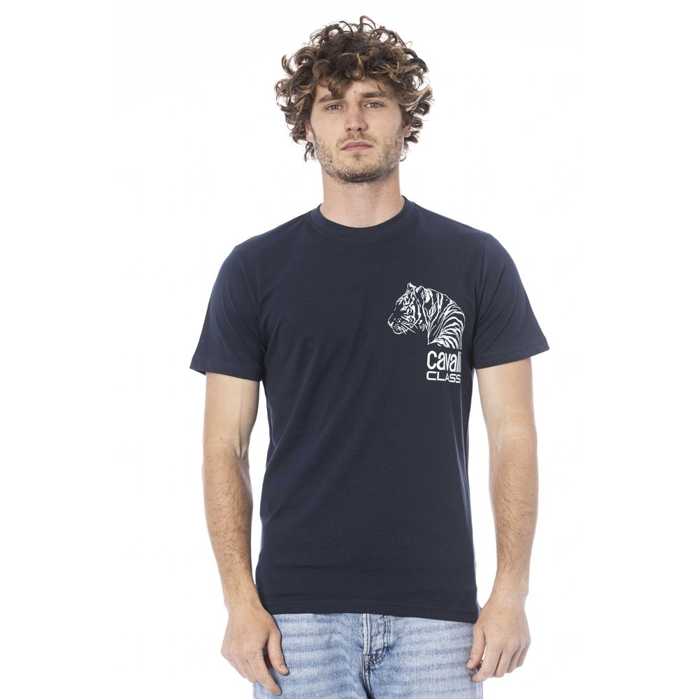 Blue Cotton Men T-Shirt - GlamHub Luxury and Icon Brand Clothing