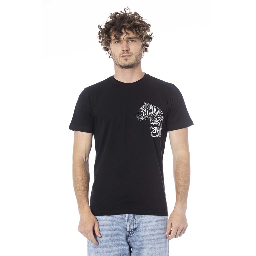 Black Cotton Men T-Shirt - GlamHub Luxury and Icon Brand Clothing