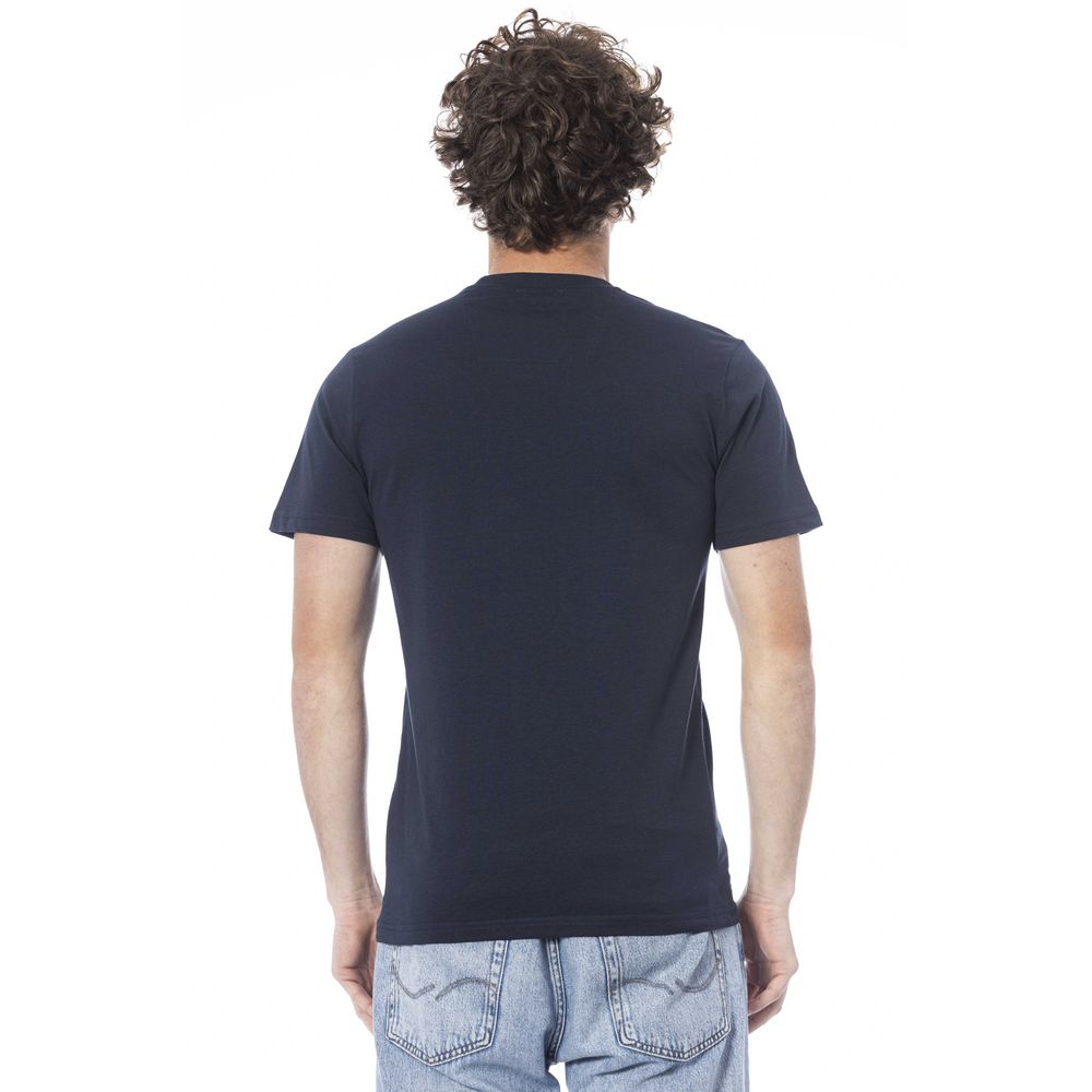 Blue Cotton Men T-Shirt - GlamHub Luxury and Icon Brand Clothing