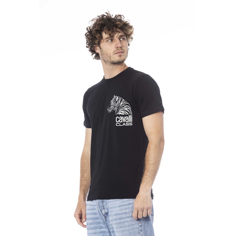 Black Cotton Men T-Shirt - GlamHub Luxury and Icon Brand Clothing