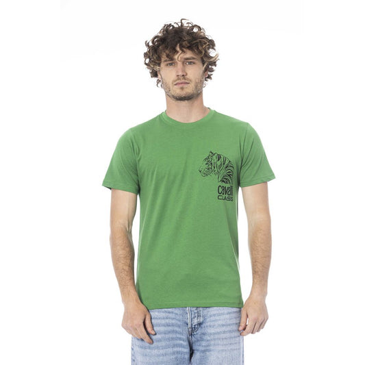 Green Cotton Men T-Shirt - GlamHub Luxury and Icon Brand Clothing