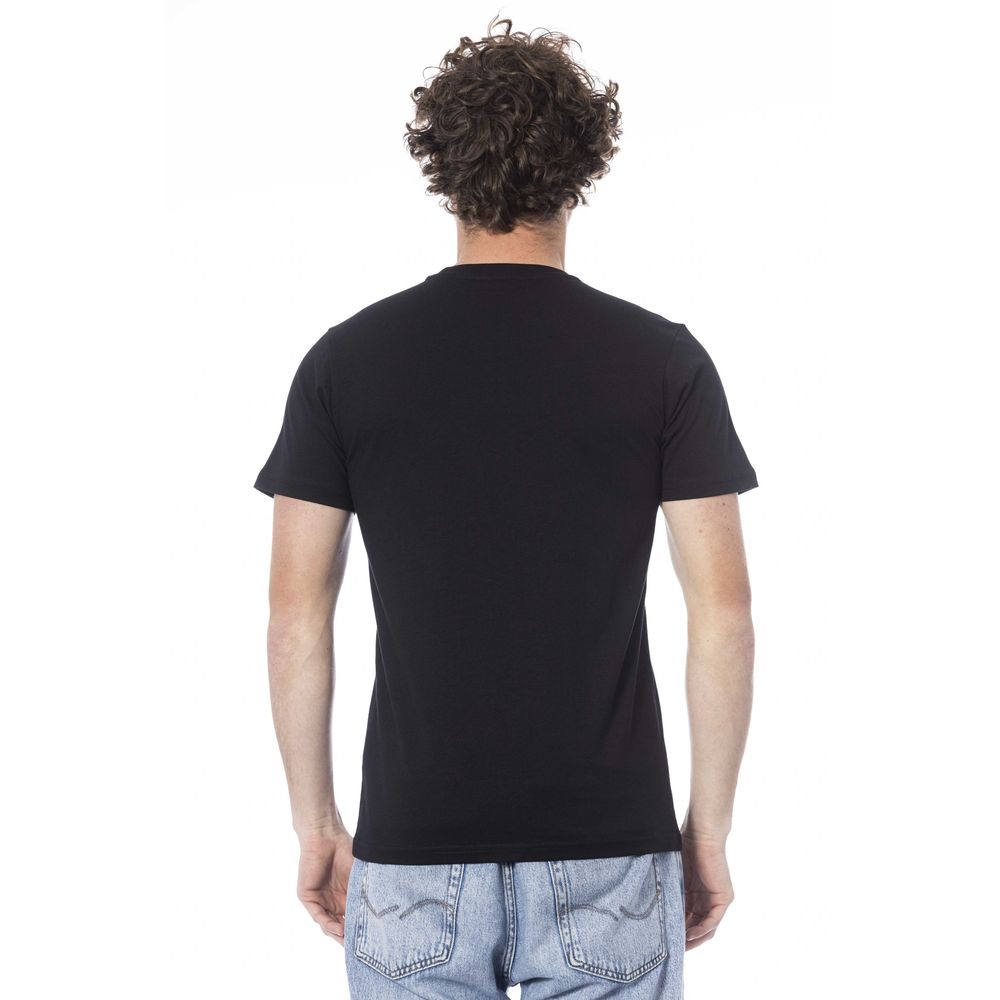 Black Cotton Men T-Shirt - GlamHub Luxury and Icon Brand Clothing