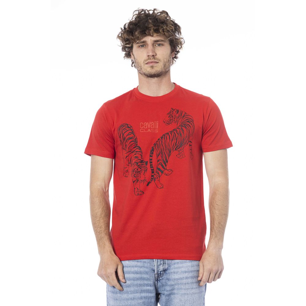 Red Cotton Men T-Shirt - GlamHub Luxury and Icon Brand Clothing