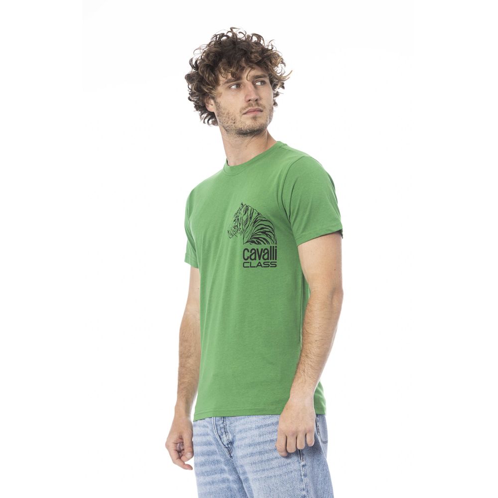 Green Cotton Men T-Shirt - GlamHub Luxury and Icon Brand Clothing